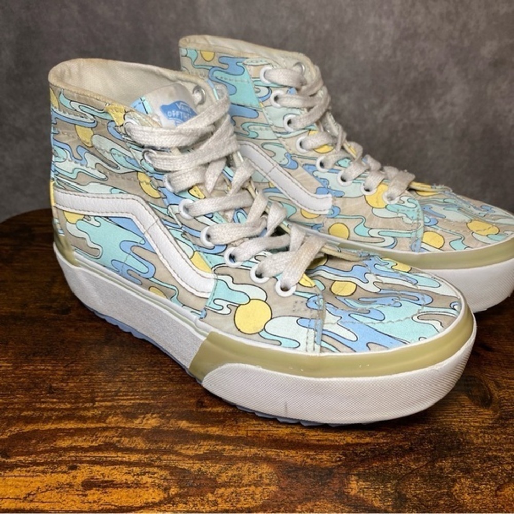 Vans Sk8-Hi Tapered‎ UV Ink Sunwaves Platform ShoesWomen Sz 5.5 Men Sz 4 Sneaker